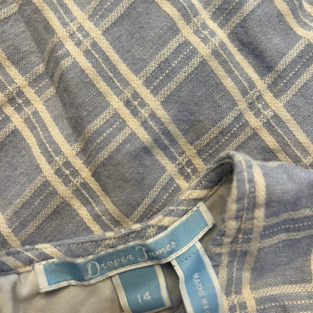 Draper James Girls Dress 14 Blue Plaid Preppy Summer Spring Party Cottagecore‎ - Picture 2 of 9
